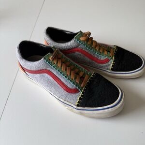 VANS Blanket Stitch Felt‎ Multicolor Slip On Sneakers Size 8.5 Men 10 Women